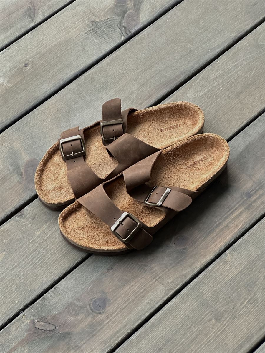 Faux Leather Buckle Sandals
