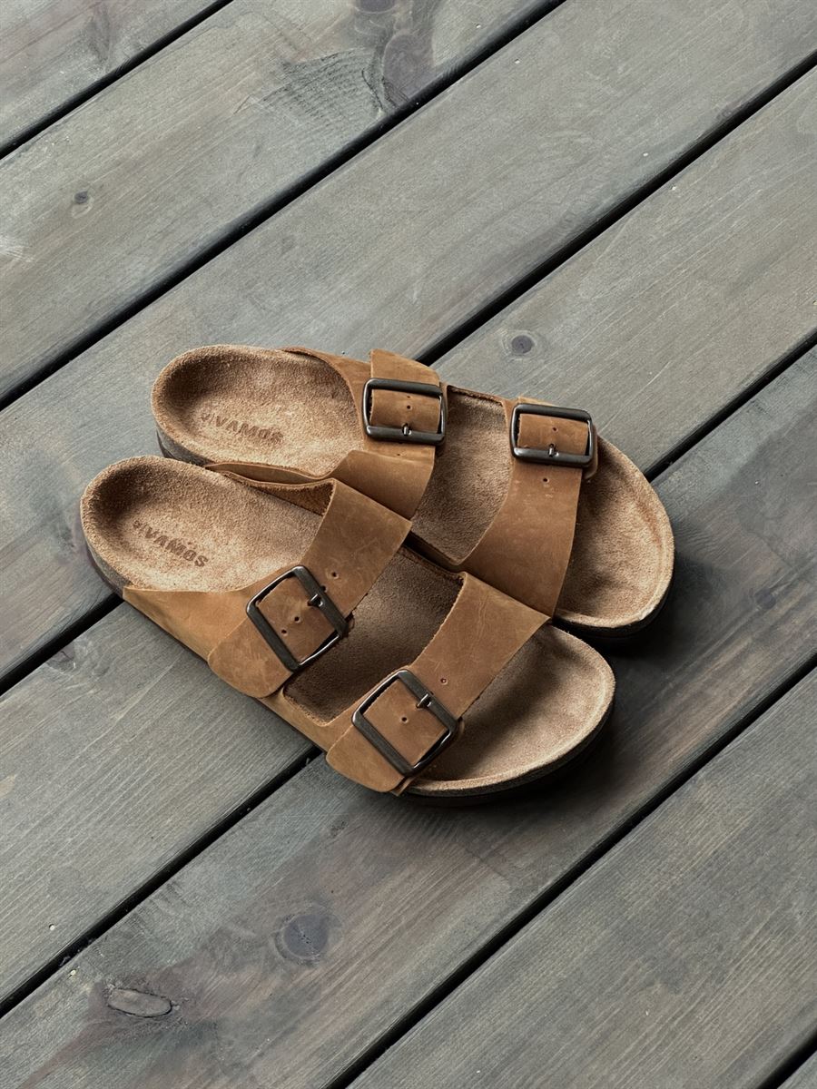 Faux Leather Buckle Sandals