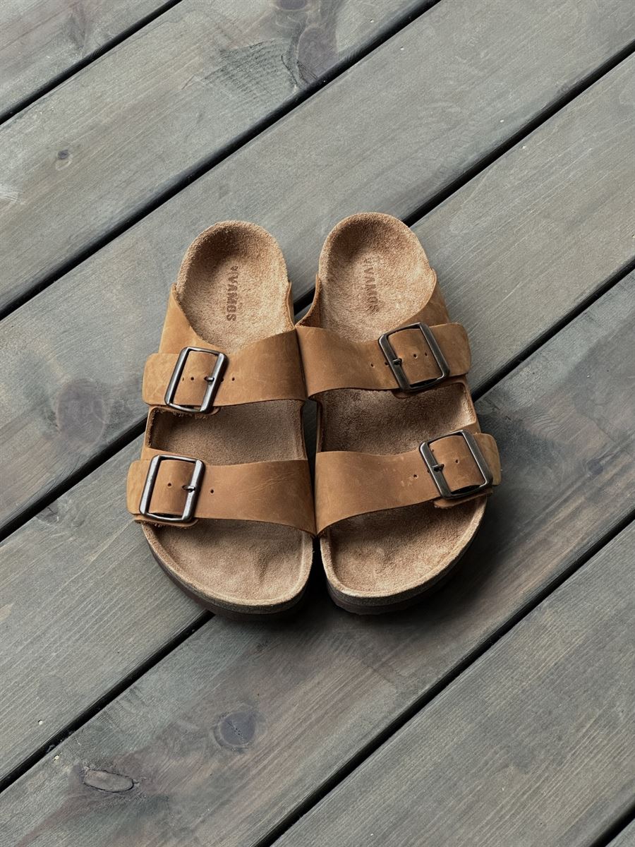 Faux Leather Buckle Sandals