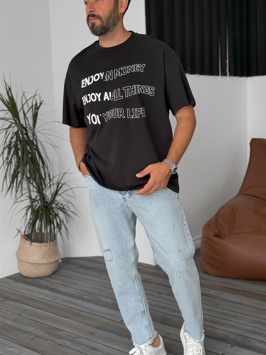 Enjoy Embossed Oversize T-Shirt