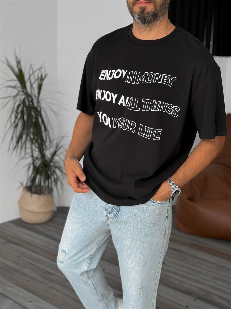 Enjoy Embossed Oversize T-Shirt