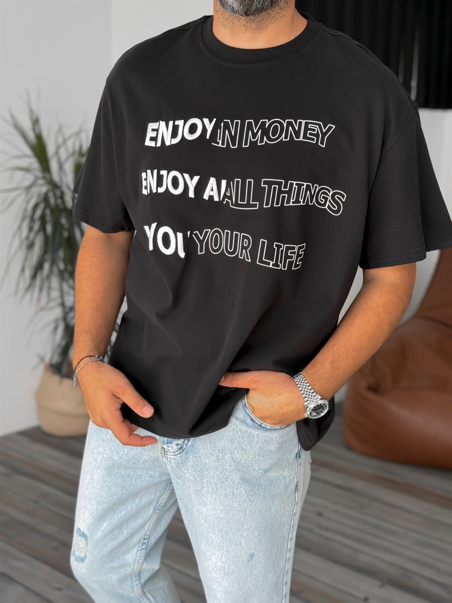 Enjoy Embossed Oversize T-Shirt