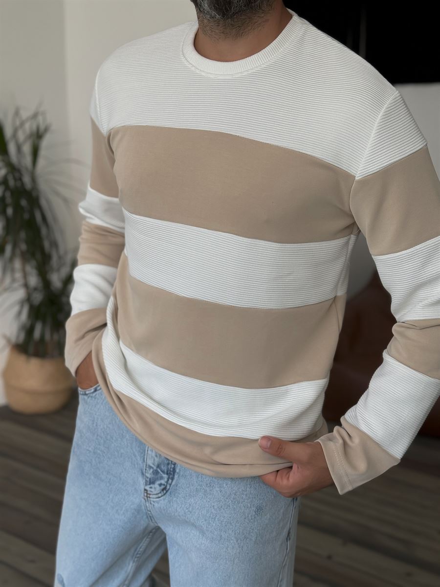 Patchwork Ribbed Sweatshirt