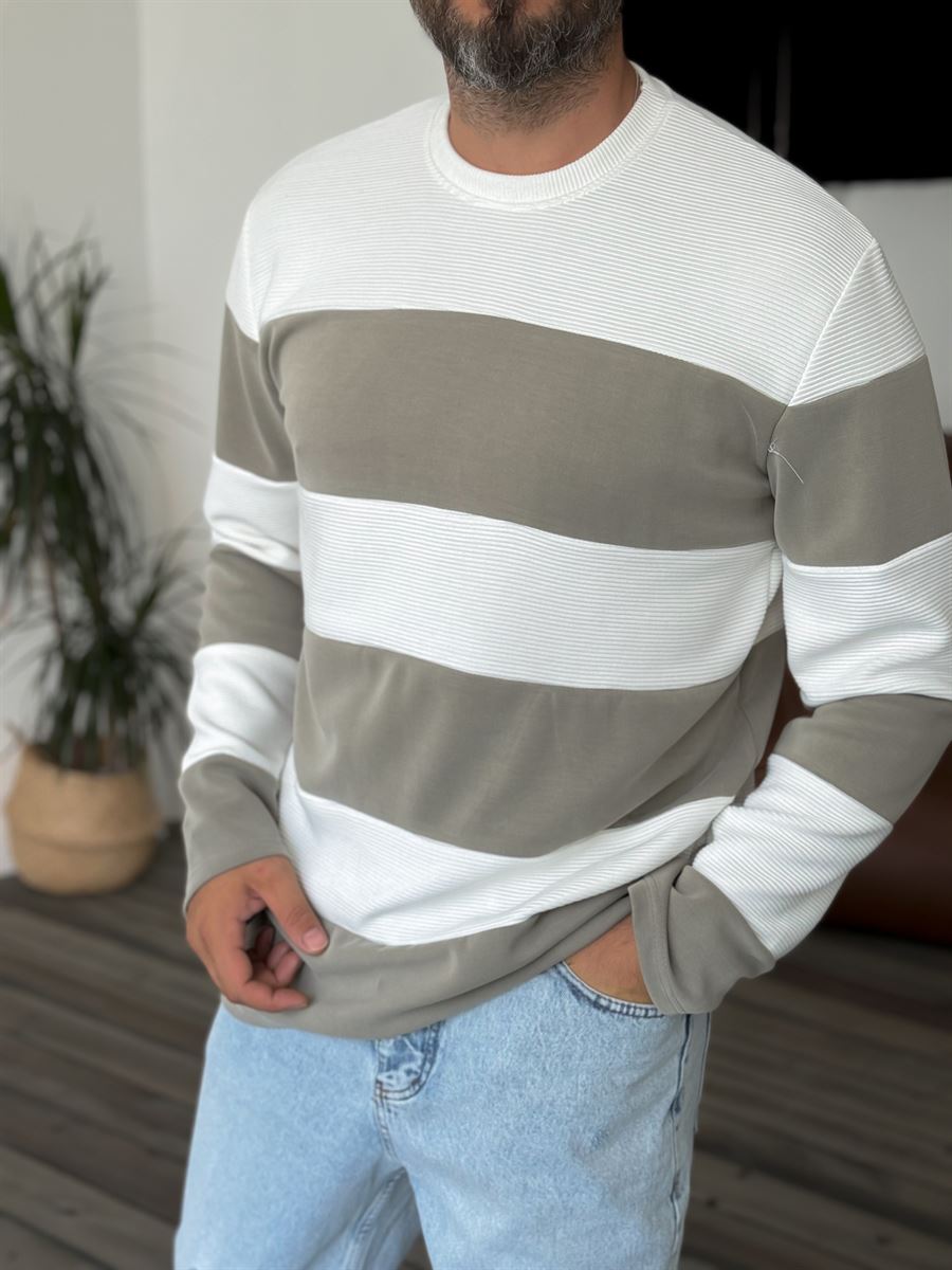 Patchwork Ribbed Sweatshirt