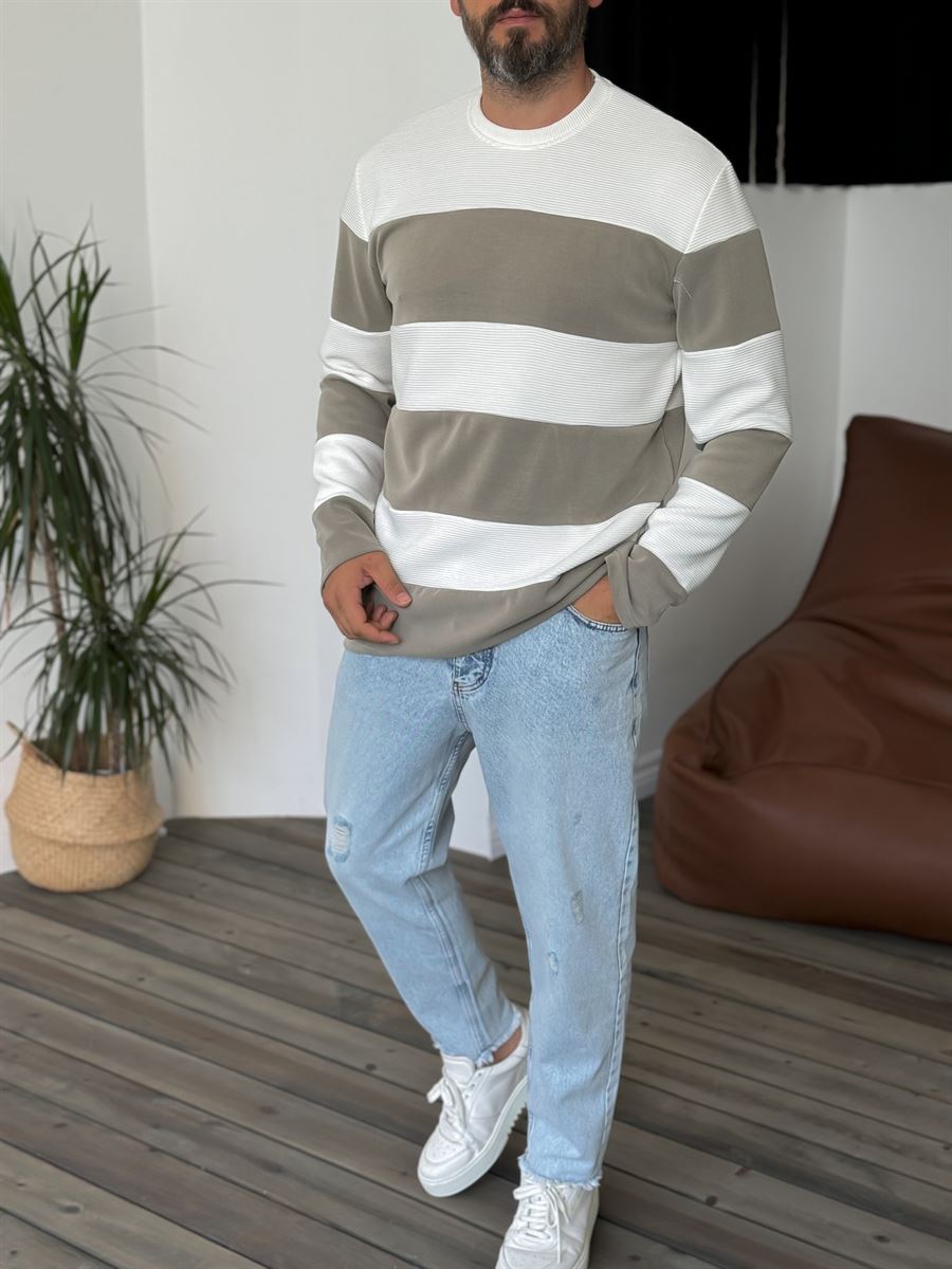 Patchwork Ribbed Sweatshirt
