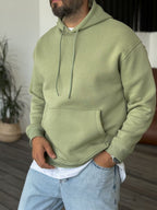 Green Basic Hooded Sweatshirt BY-057