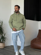 Green Basic Hooded Sweatshirt BY-057