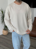 Basic Raw Neck Sweatshirt