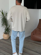 Basic Raw Neck Sweatshirt