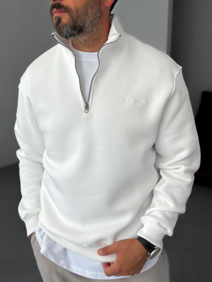 Half-Zip Embroidered Sweatshirt