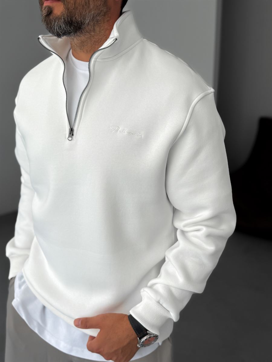 Half-Zip Embroidered Sweatshirt