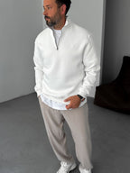 Half-Zip Embroidered Sweatshirt