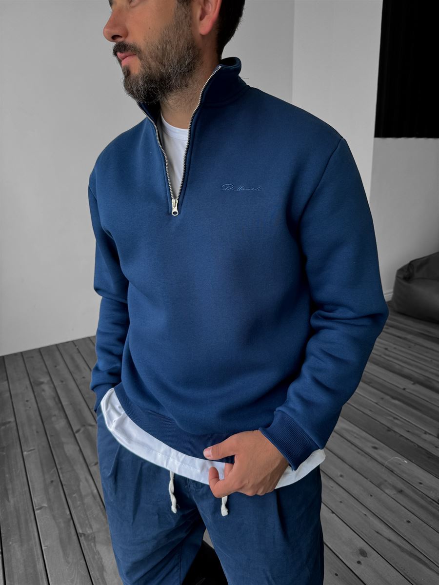 Half-Zip Embroidered Sweatshirt