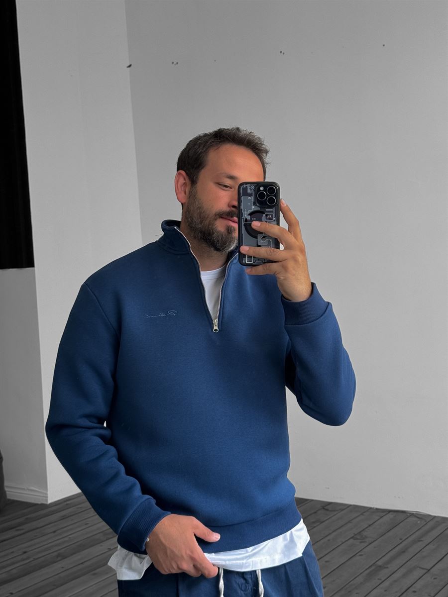 Half-Zip Embroidered Sweatshirt