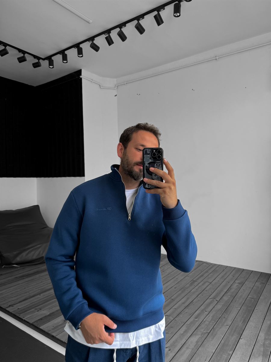 Half-Zip Embroidered Sweatshirt