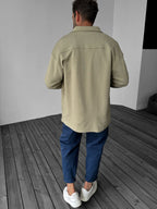 Buttoned Cotton Jacket with Pockets