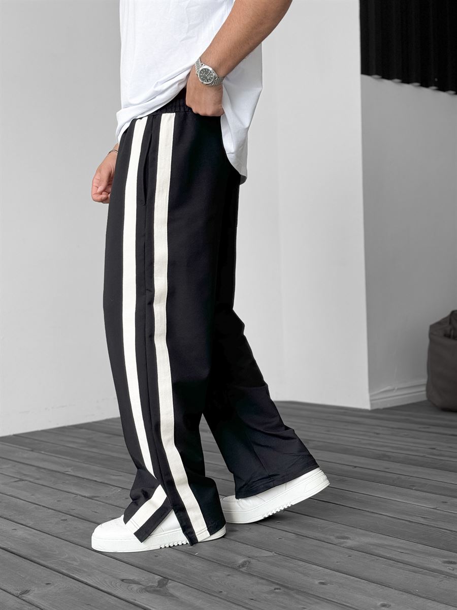 Striped Sweatpants with Side Slits