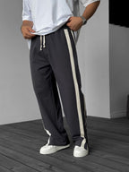 Striped Sweatpants with Side Slits