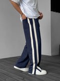 Striped Sweatpants with Side Slits