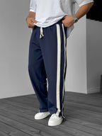 Striped Sweatpants with Side Slits