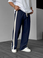 Striped Sweatpants with Side Slits