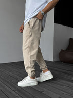 Side Patch Stitched Elastic Sweatpants