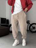 Side Patch Stitched Elastic Sweatpants
