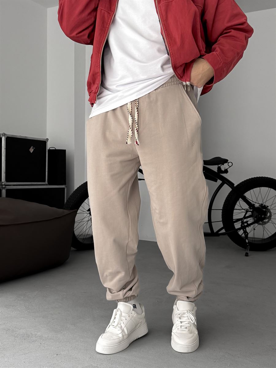 Side Patch Stitched Elastic Sweatpants