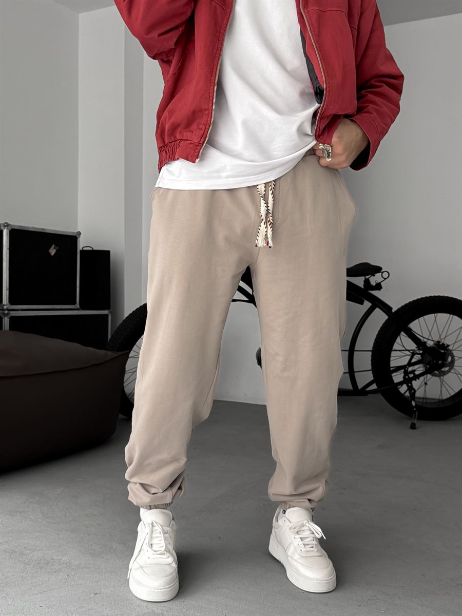 Side Patch Stitched Elastic Sweatpants