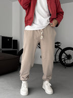 Side Patch Stitched Elastic Sweatpants