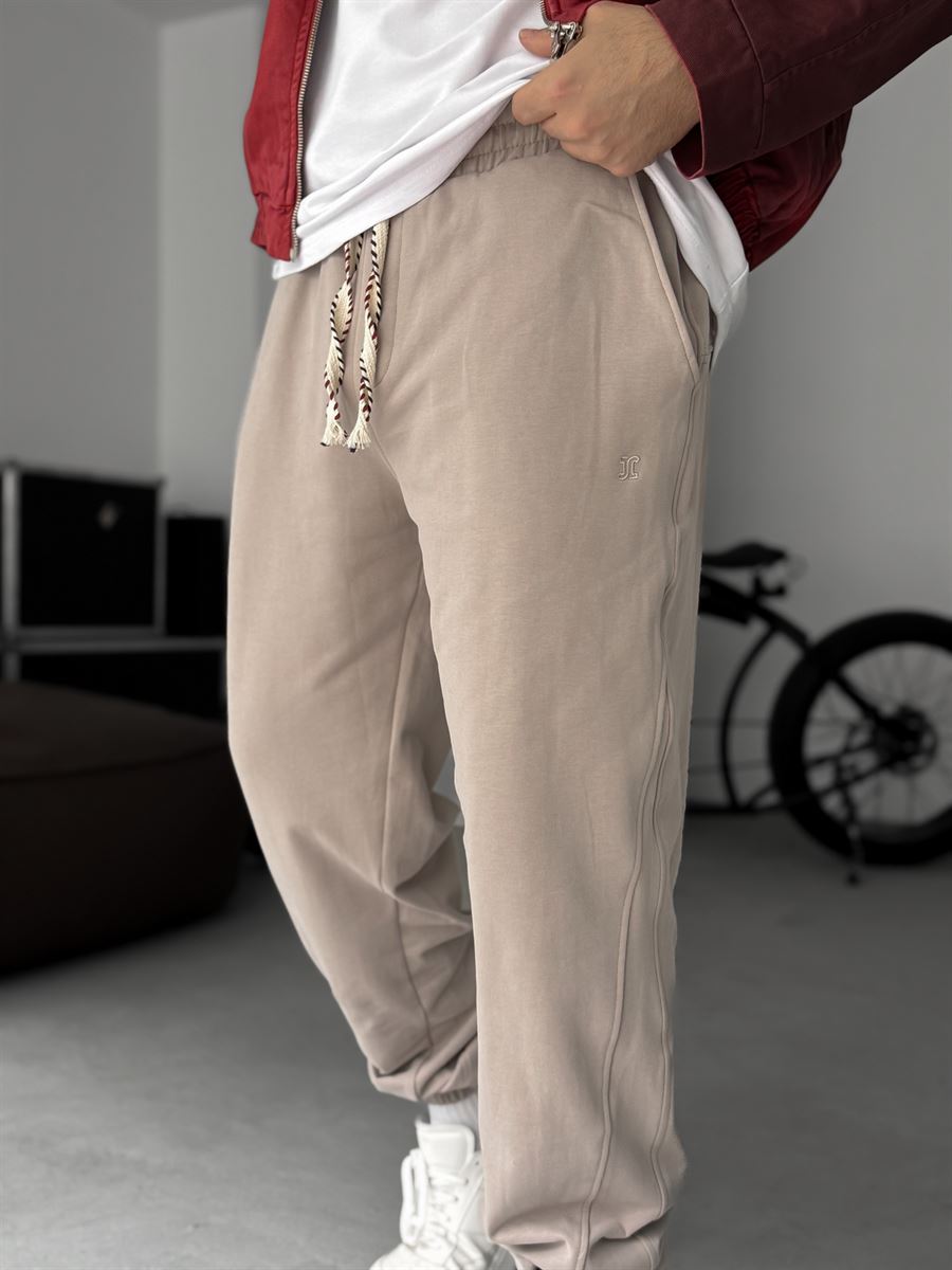 Side Patch Stitched Elastic Sweatpants