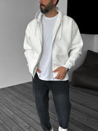 Basic Zipped Hooded Sweatshirt