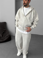 Basic Zipped Hooded Sweatshirt