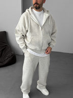 Basic Zipped Hooded Sweatshirt