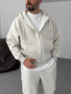 Basic Zipped Hooded Sweatshirt