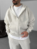 Basic Zipped Hooded Sweatshirt