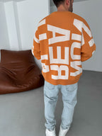 Letter Embroidered Knitted Sweatshirt