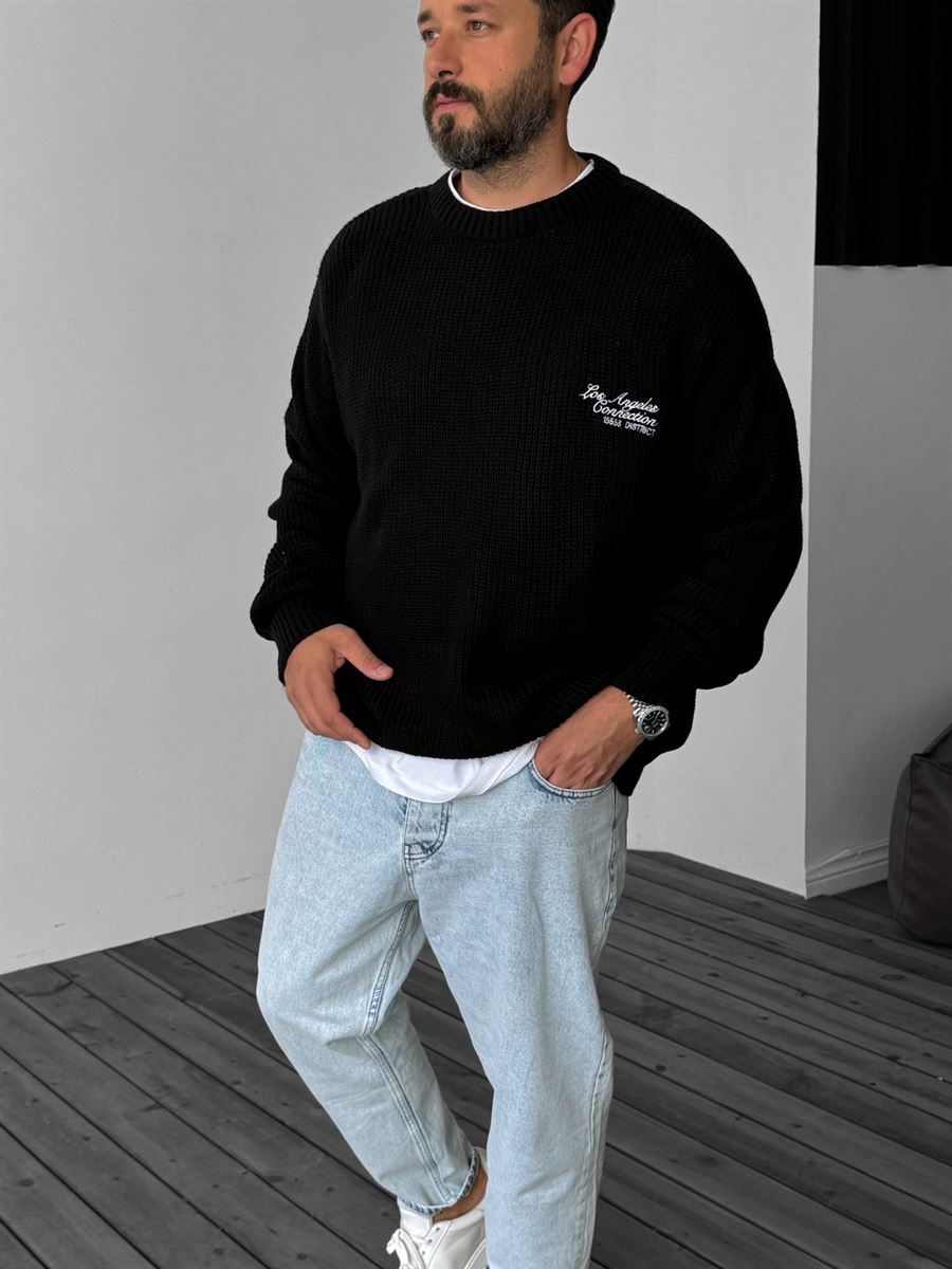 Los Angeles Embroidered Knitted Sweater