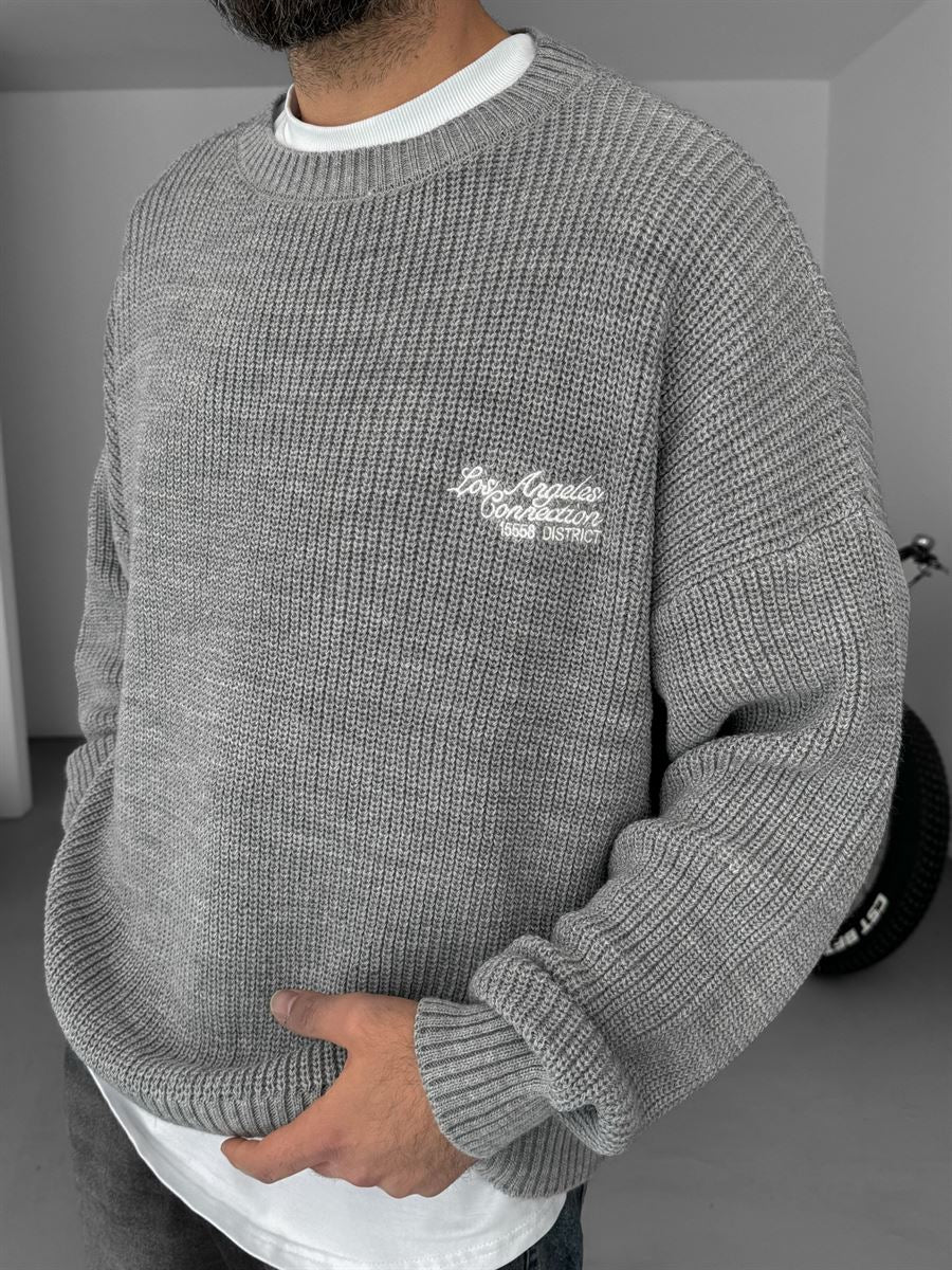 Los Angeles Embroidered Knitted Sweater