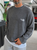 Anthracite Los Angeles Embroidered Knit Sweater PM-142