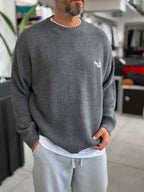 Anthracite Los Angeles Embroidered Knit Sweater PM-142