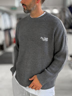 Anthracite Los Angeles Embroidered Knit Sweater PM-142