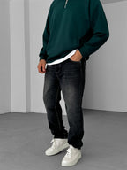 Stitched Washed Baggy Jean