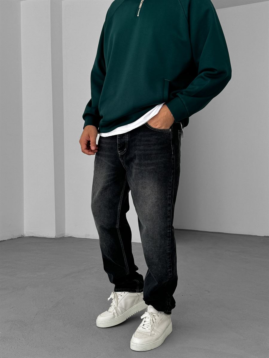 Stitched Washed Baggy Jean