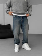 Washed Distressed Baggy Jean