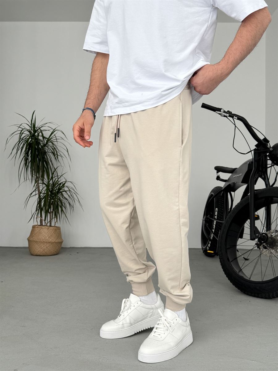 Ribbed Double-Thread Sweatpants