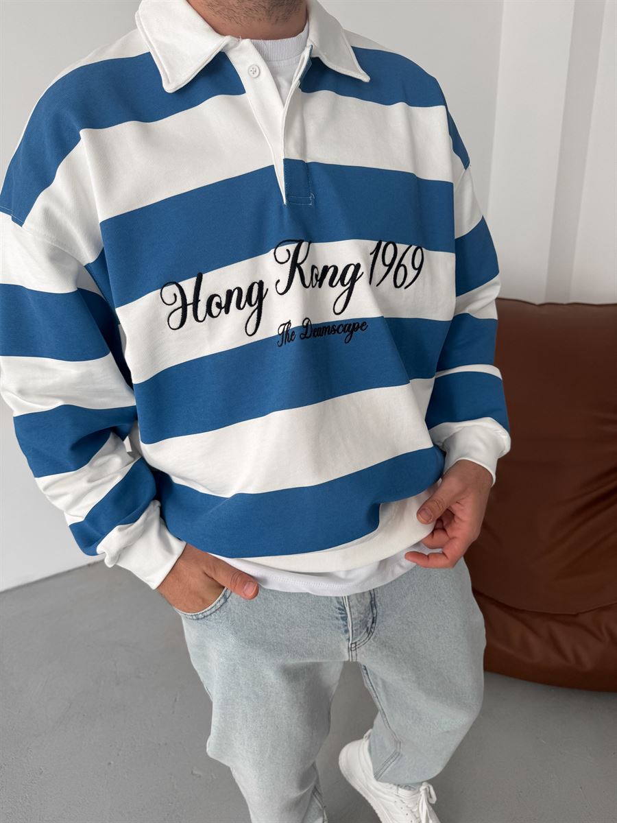 Striped Hong Kong Embroidered Sweatshirt