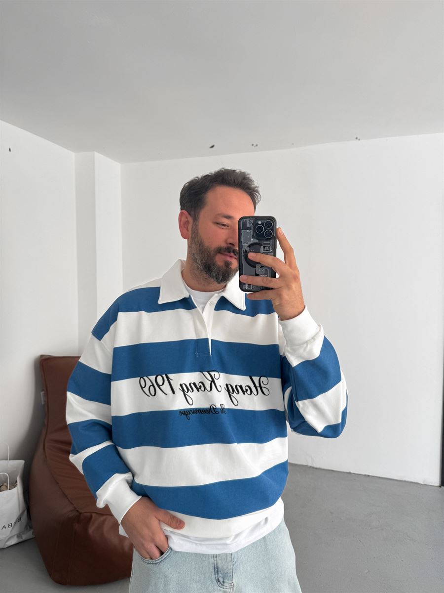 Striped Hong Kong Embroidered Sweatshirt