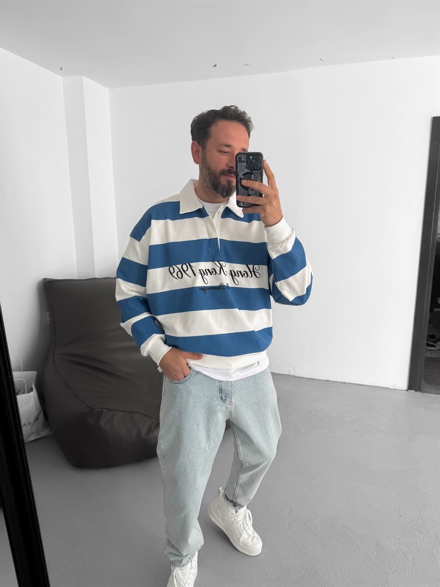 Striped Hong Kong Embroidered Sweatshirt