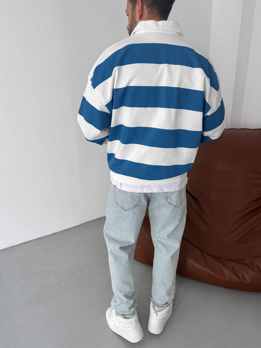 Striped Hong Kong Embroidered Sweatshirt